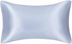 Silk Pillowcase for Hair and Skin 100% Mulberry Silk Bed Pillowcase with Hidden Zipper (Standard, Gray)