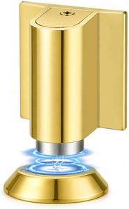 3 Pack Magnetic Door Stopper, Magnet Floor Door Stop Retractable, Door Magnetic Catch, Door Holder to Keep Door Open, No Drilling Mount with Adhesive, Polished Gold PG-3