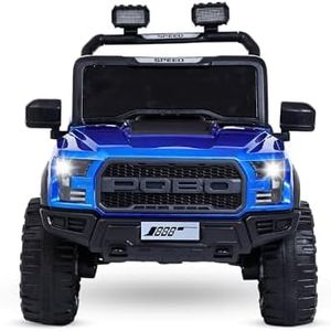 Kawaii Kids 4 x 4 Electric Battery Operated Big Size Jeep - Electric Car for Kids - Ride on Toy Car with Bluetooth Music & Winidshield Lights for Kids (2 to 8 Years) - (Blue)