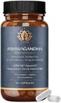 Ashwagandha KSM-66 + Sensoril (15-20% Withanolides) Cortisol Reducing Supplements for Deep Sleep, Wellness, Energy, Concentration, Stress Relief | Ashwagandha High Strength | 2 Months Supply