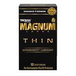 TROJAN Magnum Thin Large Size Lubricated Latex Condoms, 12 Count