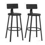 VASAGLE Bar Stools Set of 2, Kitchen Breakfast Bar Chairs, with Backrest, Steel Frame, 73 cm Tall Seat, Easy Assembly, Industrial Style, Ebony Black LBC026B56