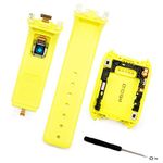 Ubrokeifixit Compatible Rear Back Door Housing Cover + Wrist Watch Band Strap with Glass Lens for Samsung Galaxy Gear V700 SM-V700+Screwdriver-Yellow