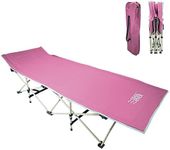 OSAGE RIVER Folding Camping Cot with Carry Bag, Portable and Lightweight Bed for Adults or Kids, Pink