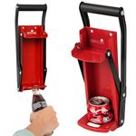 DIVCHI Can Crushers 2-in-1 Heavy Duty – Wall Mounted 16oz/500ml Beer & Soda Can Crusher with Built-in Bottle Opener, Bend-Resistant Steel, Non-Slip Grip Handle, Easy Install – Red