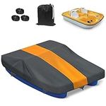 Tokept Pedal Boat Cover, Heavy Duty 600D Waterproof Oxford Fabric, 112.5L x 65W Inch，Fit for 3-5 Person Pedal Boat Pelican Boat All Weather Waterproof Dustproof UV Protection(Gray&Orang)