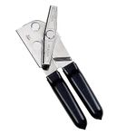 HIC Harold Import EZ-DUZ-IT 3028 Deluxe Manual Can Opener - Heavy Duty and Rust Proof - Sharp Blade with Smooth Edge - Large, Comfortable Black Grips - Easy Turn Knob - Opens Various Can Sizes