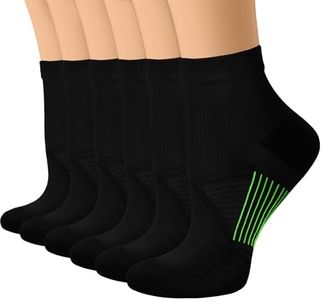 Copper Compression Socks Women and Men 6 Pairs - Circulation Arch Support Plantar Fasciitis Running Ankle Socks