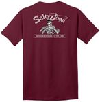 SALTY JOES Mens Graphic Logo Heavyweight Cotton T-Shirts in Regular, Big and Tall, Cardinal / Back from the Depths Design, 3XL