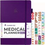 Clever Fox Medical Planner Daily – Medical Notebook, Health Diary, Wellness Journal & Logbook to Track Health – Self-Care Medical Journal – 3 Months, Undated, 18 x 26cm, Hardcover (Purple)