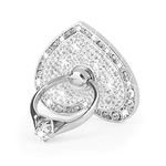 Cell Phone Finger Ring Stand with Sparkly Diamond, Nsiucion Heart Phone Ring Kickstand Holder [Washable] [Removable], 360°Rotation Zinc Alloy Ring Grip Stand for All Phones and Tablets (Silver)