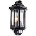 Betta Lighting Outdoor Security Light - Traditional PIR Half Lantern External Wall Lamp - IP44 Mains Powered Motion Sensor PIR Light for Doorways & Paths - Requires 60W E27 GLS Bulb (Not Supplied)