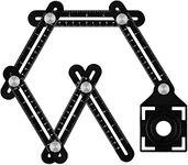 Smitex Multi Angle Template Tool, Six-Sided Universal Ruler, Tile Holes Measure Ruler Aluminum Alloy Metal Drill Guide Locator, Multifunctional Hole Marking Angle Ruler Template Tool