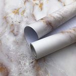 Marble Sticky Back Plastic Wallpaper Self Adhesive Furniture Sticker Granite Effect White/Gold Upgrade Contact Paper DIY Vinyl Film For Walls Doors Kitchen Countertop Thickened 30cmX200cm Removable