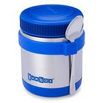 Yumbox Zuppa - Wide Mouth Thermos Food Jar 415 ML (1.75 Cups) with a Removable Utensil Band - Triple Insulated Stainless Steel - Stays Hot 6 Hours or Cold for 12 Hours - Leak Proof | Neptune Blue