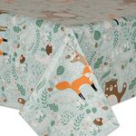 QPC Direct Woodland Fox and Friends PVC Oilcloth Table Cover Vinyl Tablecloth (140 x 100cm [Rectangle])