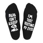 kuatalals I'm Just Resting My Eyes Socks Birthday Christmas Gifts for Men Dad Grandpa, Black Papa, One Size