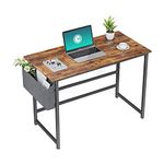 Cubiker Computer Desk, Home Office Writing Study Desk, Modern Simple Style Laptop Table with Storage Bag (Vintage, 32 inch)