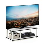 Furinno 11174WH(EX)/WH Just No Tools Mid TV Stand, White Finish with White Tube