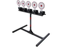 Birchwood Casey 5 Spring Loaded Self-Resetting 6" Diameter Targets with Plate Rack & Folding Target Stand - Durable Long-Lasting Metal Standing Target for Shooting