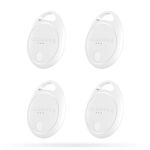 HOLOMARQ Air Tracker Tag Smart 4 Pack Luggage Tracker, Works with Apple Find My [iOS ONLY, NOT for Android], Key Finder Locator with Sound, for (Car) Keys, Bags, Pets, Suitcase (T1, 4PCS, White)