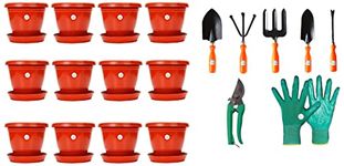 Kraft Seeds 12Pcs Plastic Gamla & 7Pcs Gardening Hand Tool Kit for Home Gardening