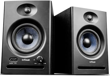 Ortizan C7 Dual-Mode 2.0 Studio Monitors, Active Monitor Speakers for Near Field Music Production, Bluetooth 5.3 Wireless Computer PC Monitor Gaming Bookshelf Speakers(Pair, Black)