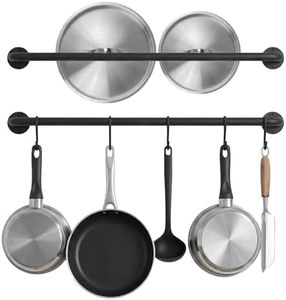 KAKIGO Kitchen Utensil Rack Organizer Wall-mounted Pot Pan Wall Hanger Holder For Hanging Rail with 10 S Hooks