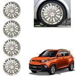 Autopearl Car Full Silver Wheel Cover Caps 14" Press Type Fitting for Mahindra Kuv 100