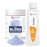 Scent Cosmetics Hair Bleach Blonder Powder with Developer 9% (30 Volume) | Professional Hair Lightening Kit for Strong Lift & Even Blonde