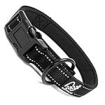 Happilax Dog collar for big dogs, adjustable, reflective, padded with strain relief, 50-55 cm