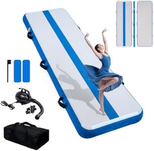 Tuxedo Sailor Inflatable Gymnastics Mat with Electric Pump, Storage Bag, Repair Kit–Air Mat for Home Training, Cheerleading, Yoga