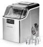 EUHOMY Countertop Ice Maker, 44.5Lbs/Day, Self-Cleaning Portable Ice Machine with Ice Scoop & Basket, 2 Ways to Add Water, 24 Ice Cubes Ready in 13 Mins, Compact for Home, Kitchen, Office, Bar