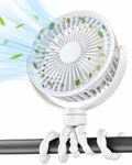 Leelife Octopus Pram Fan, 4000mAh Stroller Portable Fan 4 Adjustable Speed, Desk Fan with 720° Rotated Versatile Handheld for fitness Bike Camping BBQ