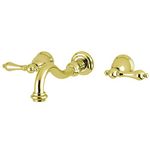 Kingston Brass KS3122AL Vintage Wall Mount Vessel Sink Faucet, Polished Brass, 8-5/16 inch in Spout Reach