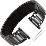 Gilden Unisex Expansion 17-26mm Extra-Long Stainless Steel Watch Band 532 (Black, Fits 17-22mm lugs, 7 1/4" long)