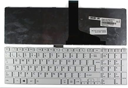 Keyboard4Laptops Reino Unido Marco White White Teclado para Ordenador portátil Compatible con Toshiba NSK-TVBSU