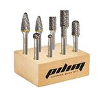 Tungsten Carbide Burr Set 1/4" Shank 8PC Double Cut Rotary Cutting Burrs Die Grinder Bits for Steel and Wood Working, Grinding, Carving, and Engraving