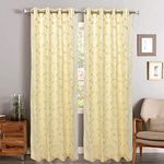 Dashing Fabrics Polyester Long Door Curtain, Pack of 2 (9 Feet, Beige + Ivory Blackout)