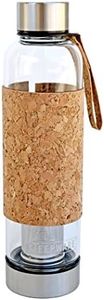 The Tea Spot, Urban Tea Tumbler, Borosilicate Glass Tea Bottle with Stainless Steel Tea Infuser, Insulated Natural Cork Sleeve, 16 oz