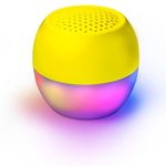 Boompods Portable Mini Bluetooth Speaker with Lights - Sustainable Soundflare, Loud Wireless Outdoor Party Speakers, IPX6 Waterproof Shower Speaker - Yellow