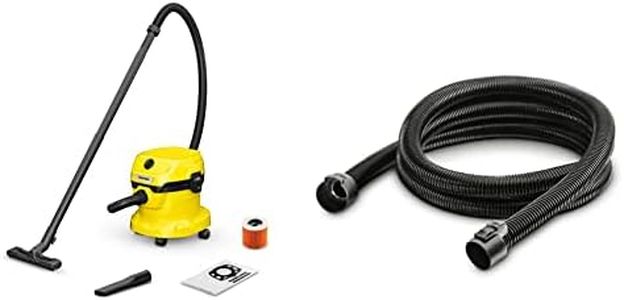 Bundle of Kärcher Wet & Dry Vacuum Cleaner WD 2 Plus, blowing function, power: 1000w, plastic container: 12 l, suction hose: 1.8 m, incl. cartridge filter + Kärcher Extension suction hose 3,5m
