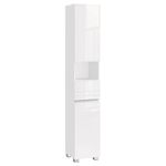 VASAGLE Tall Bathroom Cabinet, Slim Storage Cabinet, Narrow Cupboard, Bathroom Storage Unit, with a Drawer, Adjustable Shelves, 30 x 30 x 170 cm, White BBC560P31