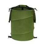 Collapsible/Pop Up Trash Can, Outdoor Trash Can and Recycling Bin 13.8x15.8 In, 600d Oxford Cloth Yard Waste Bags, Camping Trash Can Collapsible with Clip and Zip lid (1Pcs-Green 10 Gallons)