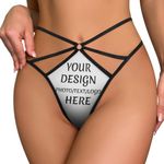 WAFICAC Personalised G String Thong Panties For Women Custom Photo Text Name Panties Diy Underwear T Back Panties for Women Girlfriend