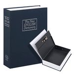 KYODOLED 10.5Inch Diversion Book Safe with Combination Lock, Extra Large Safe Secret Hidden Metal Lock Box,Money Hiding Box,Collection Box,10.5" x 7.8" x 2.6" Navy Blue Extra Large