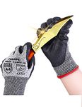 Donfri Cut Resistant Gloves High Performance Level 5 Protection Safety Work Gloves for Men Comfortable PU Coated Palm Cut Proof Gloves Gardening Food Grade Non-slip Machine Washable (L, 1)