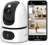 Imou Dual-Lens 2K+2K Indoor Security Camera, House Security Camera 360°Full Coverage, Pet Baby Camera with APP, Color Night Vision, Human/Pet/Sound/Motion Detection, Siren Spotlight, 2.4GHz Only