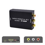 MICROWARE Mini 4K HDMI to RCA Converter Metal Supports PAL/NTSC Compatible for Amazon Fire TV Stick, Roku, Apple TV, PC,