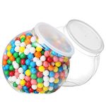 DilaBee 2-Pack Plastic Candy Jar - 96oz Large Candy Jars with Lids for Candy Buffet, Kitchen & Office Desk - Plastic Jars with Lids for Candy, Cookies & Snacks - Clear Jar with Labels BPA-Free